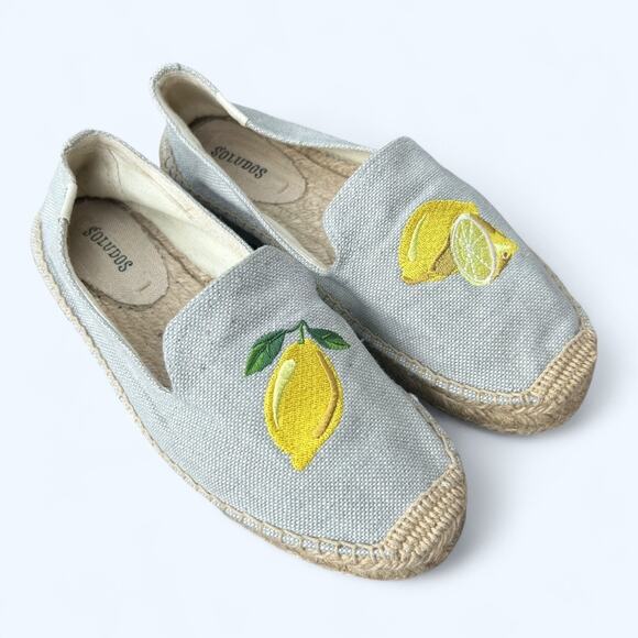 Soludos Women's Lemon Embroidered Espadrilles size 7.5 NEW Summer Cute Girly - Picture 6 of 12
